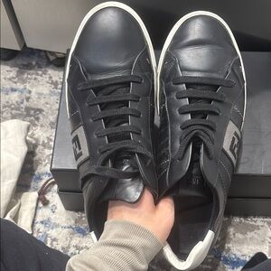 Fendi Men's Black and White Sneakers